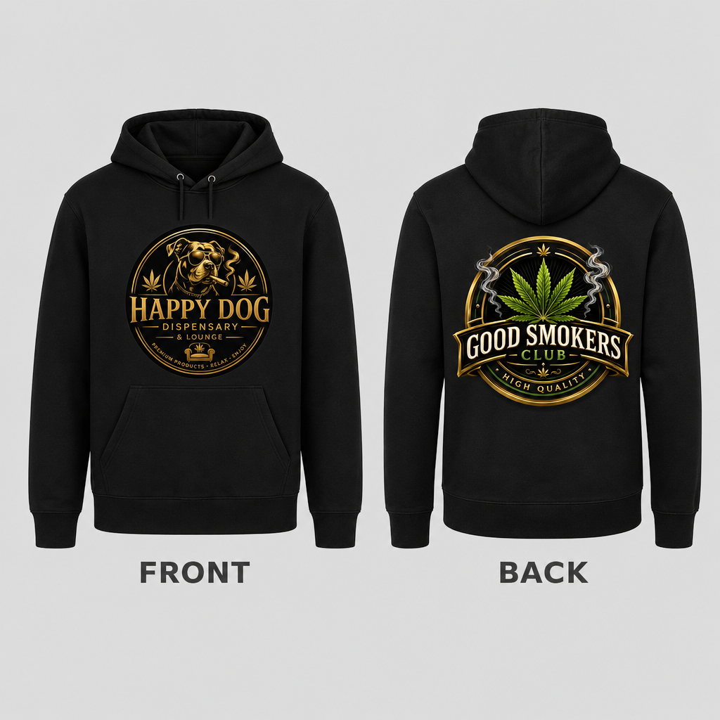 Happy Dog Hoodie (Black)