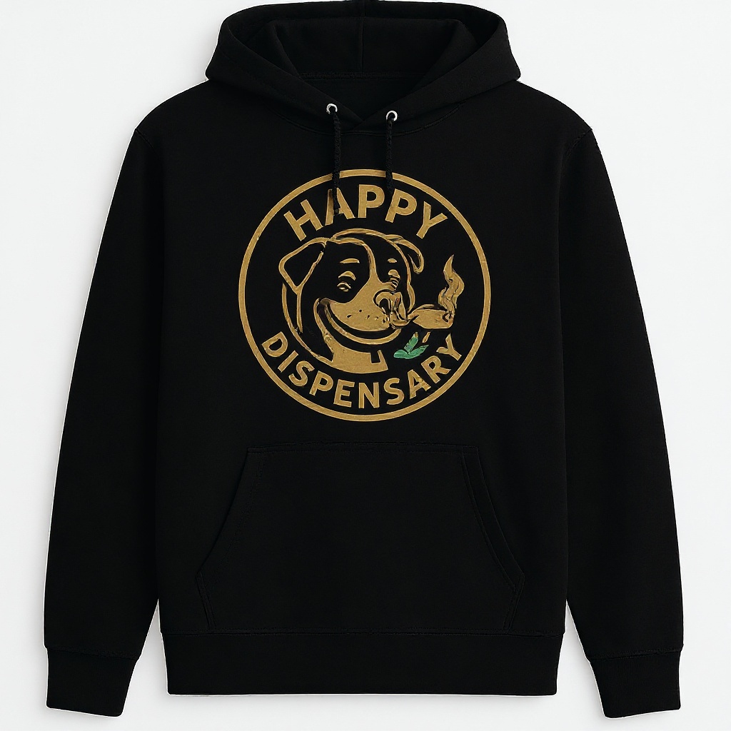 Happy Dog Hoodie (Black)