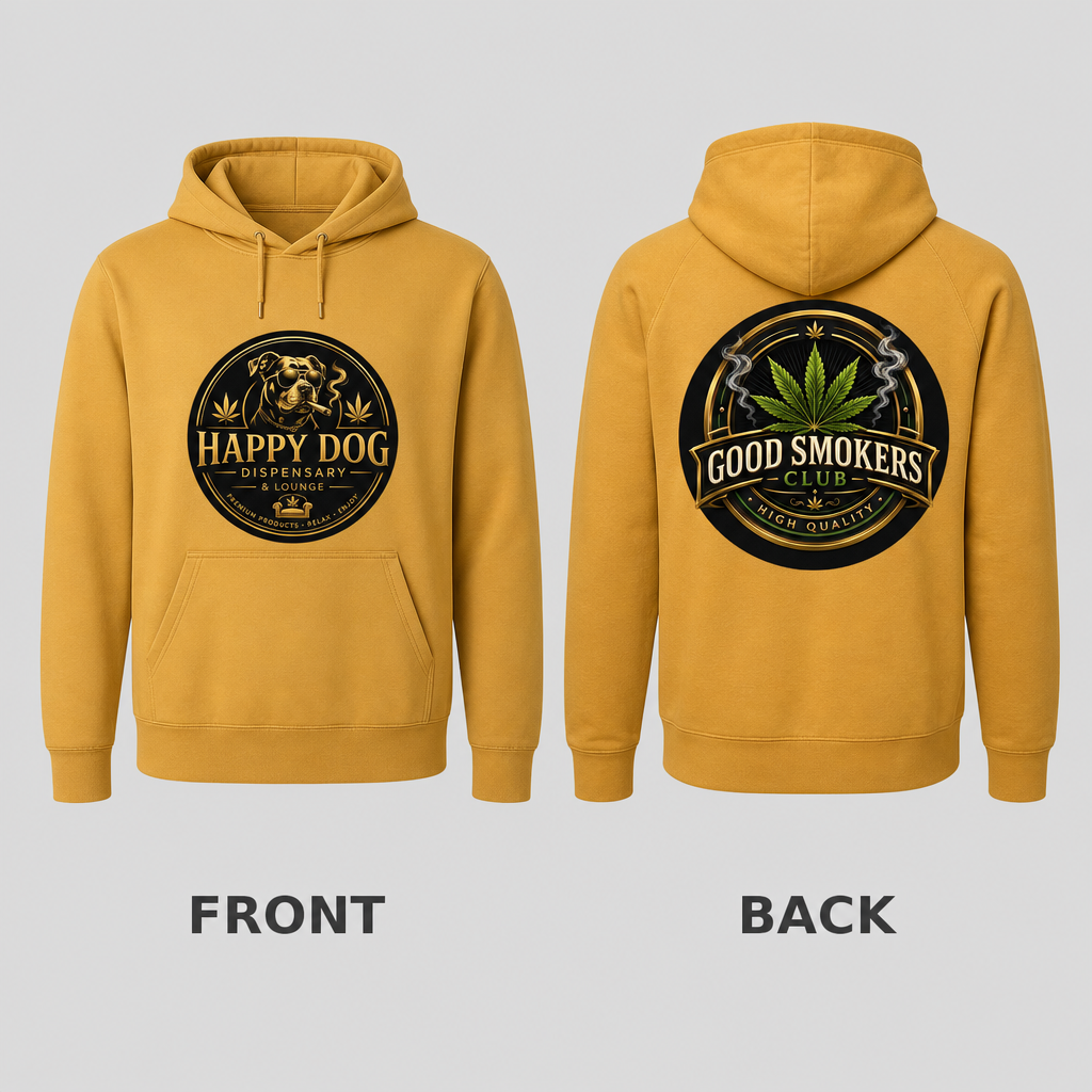 Happy Dog Hoodie (Gold)